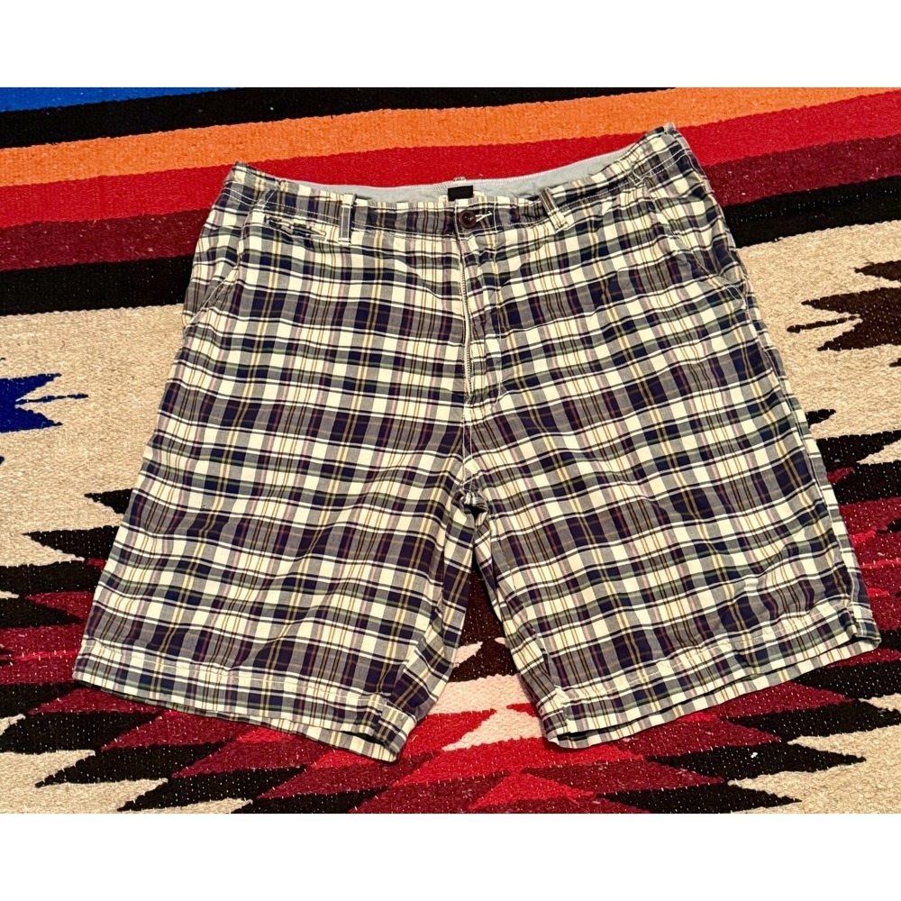 J‎ Crew Chino Shorts Men's 35x9 Multicolor Plaid  Cotton SkateCore Streetwear
